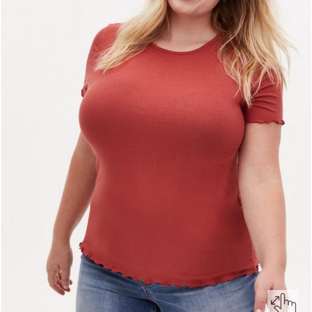 Torrid Slim Fit Rib Crew Neck Tee Size 2